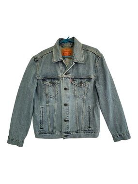 Levi's Denim Jean Jacket Light Wash Distressed Trucker Western Style 72334